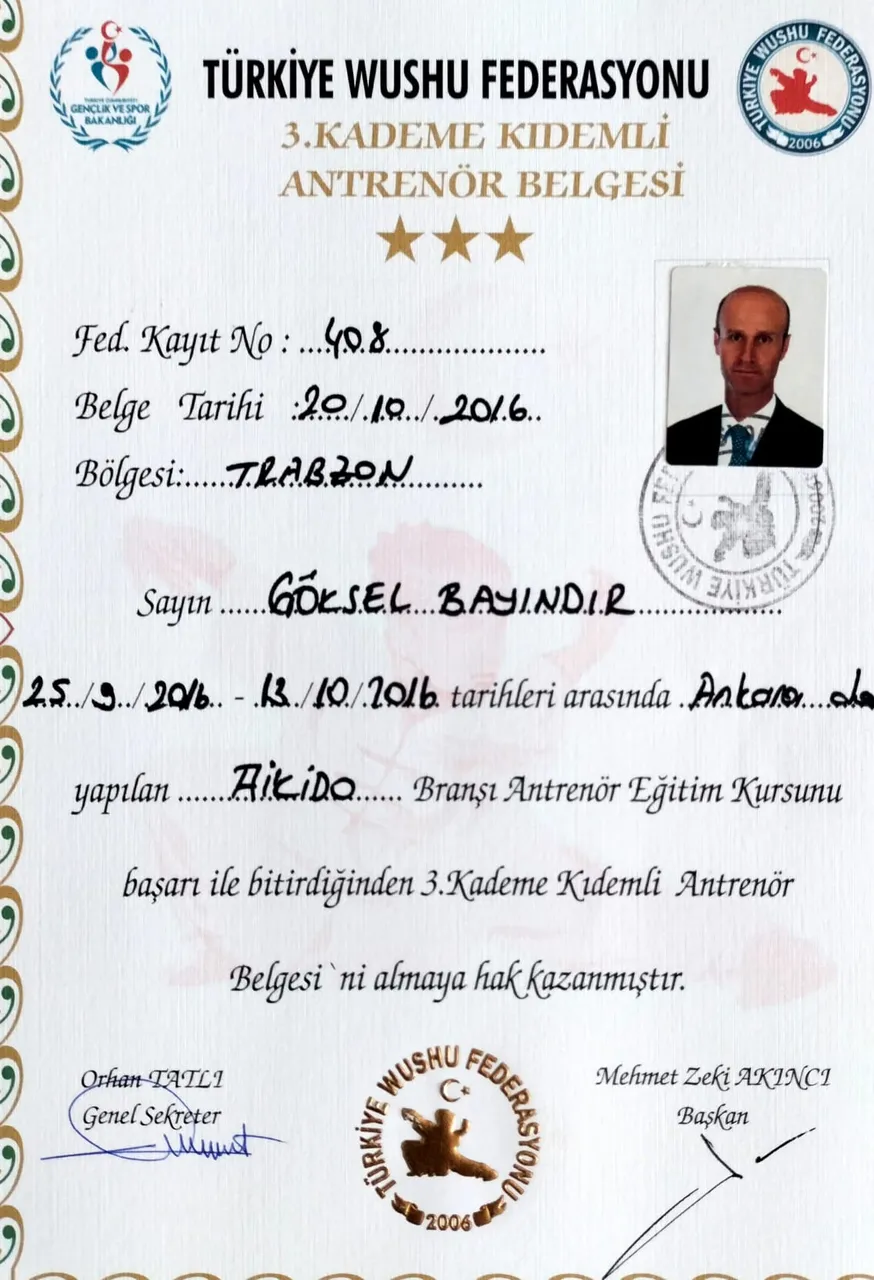3. Kademe Antrenör Belgesi